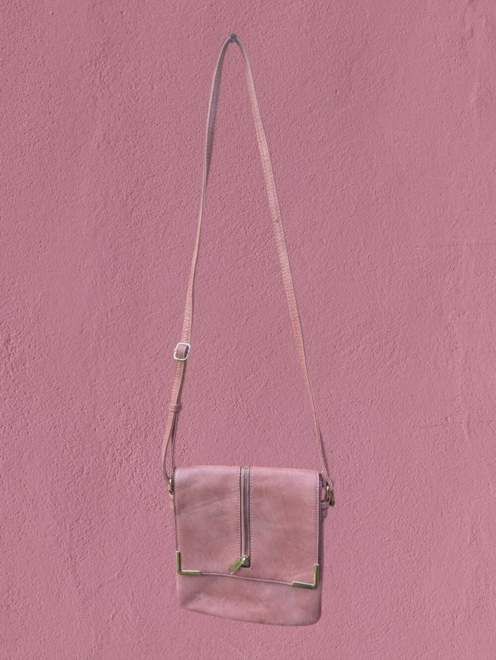 Women's pink Leather Crossbody Purse